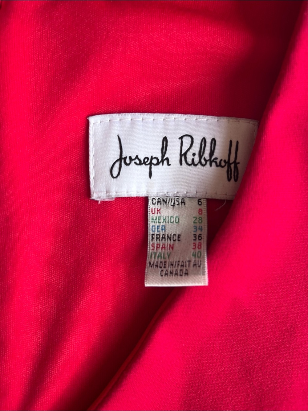 Joseph Ribkoff Red Structured Tailored Fit V-Neck Sheath Dress Size 6 - Picture 4 of 10